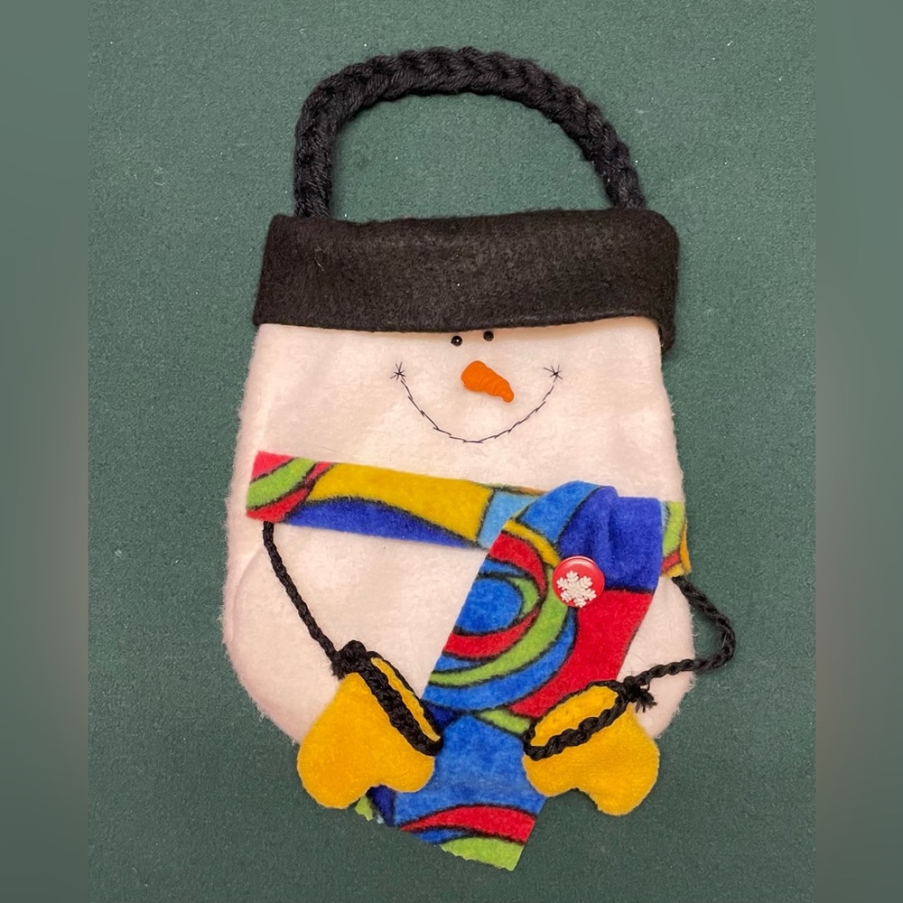 Fleece Snowman Bag - handmade and so cute!